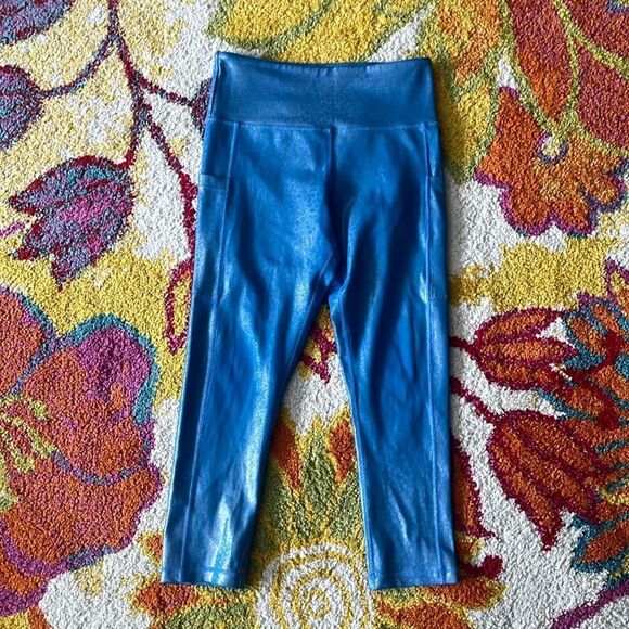 ZYIA BLUE MERMAID LIGHT N TIGHT LEGGINGS SIZE 4 - Picture 2 of 7